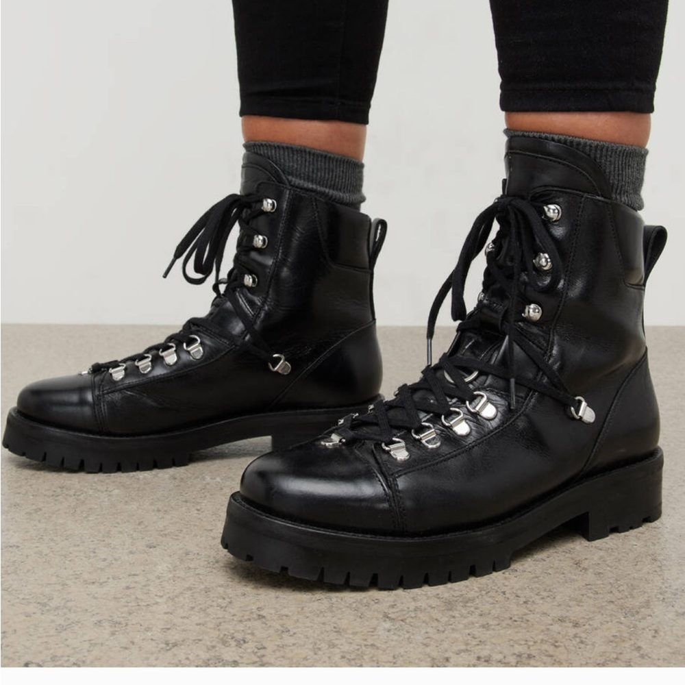 All saints Lug Sole Leather Combat Boots